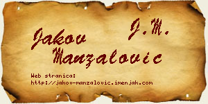 Jakov Manzalović vizit kartica